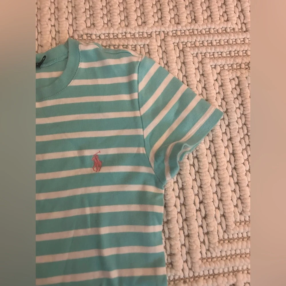 Polo Ralph Lauren Women’s S/P Preppy Sporty Blue White Striped Cotton Blouse Top - Picture 4 of 15